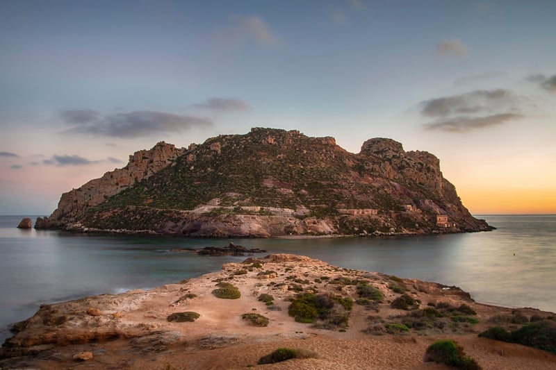 Sunset at a scenic landscape